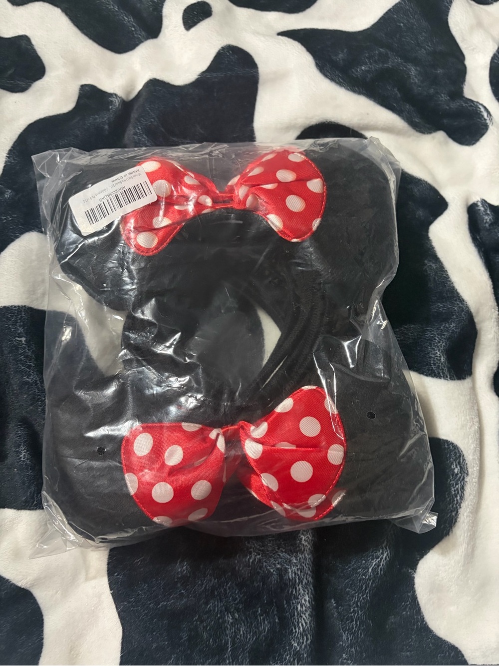 Kids Black Minnie-Inspired Headband with Red Polka Dot Bow Set of 12